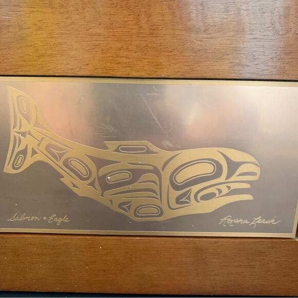 Vintage Roxana Leask Copper 11.5” Keepsake Whale Box Alaskan Art - Picture 2 of 15